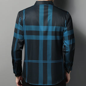 Camisa Social Masculina Xadrez Em Fibra de Bambu