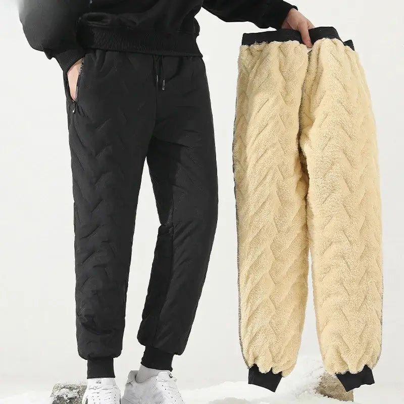 Calça Jogger Masculina de Inverno com Forro Térmico Fleece