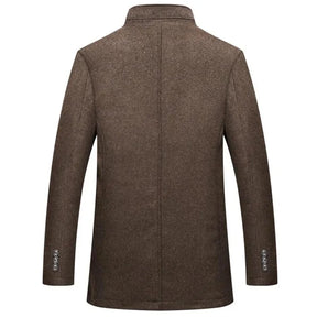 sobretudo masculino lã premium com forro removível gola alta inverno