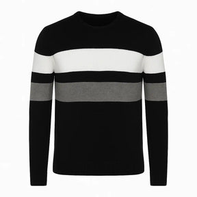 Suéter Masculino Listrado Gola Redonda Inverno