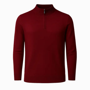 Suéter Masculino Meio Zíper Gola Alta Moderno
