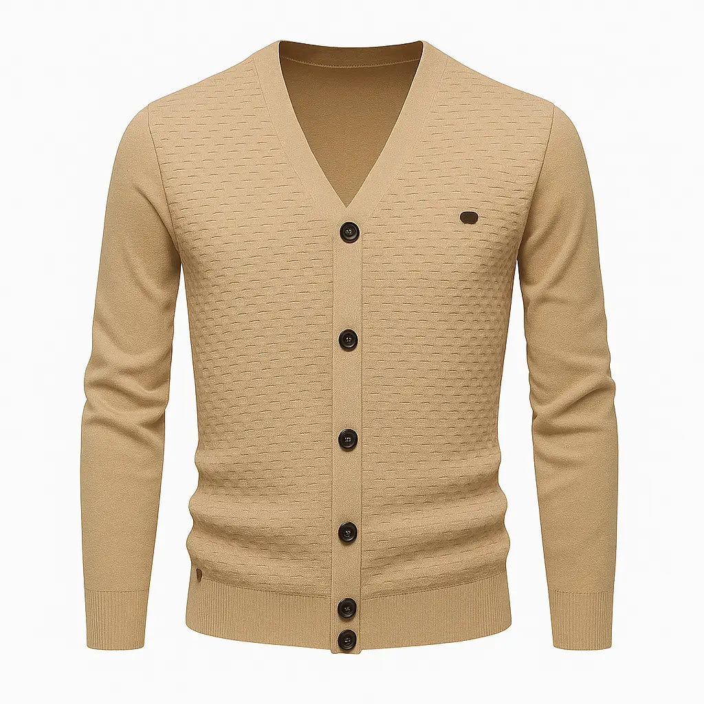 Cardigan Masculino de Tricô em Lã e Algodão
