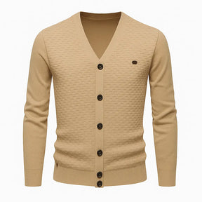 Cardigan Masculino de Tricô em Lã e Algodão