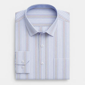 Camisa Listrada Masculina Oxford Verona em algodão premium, manga longa