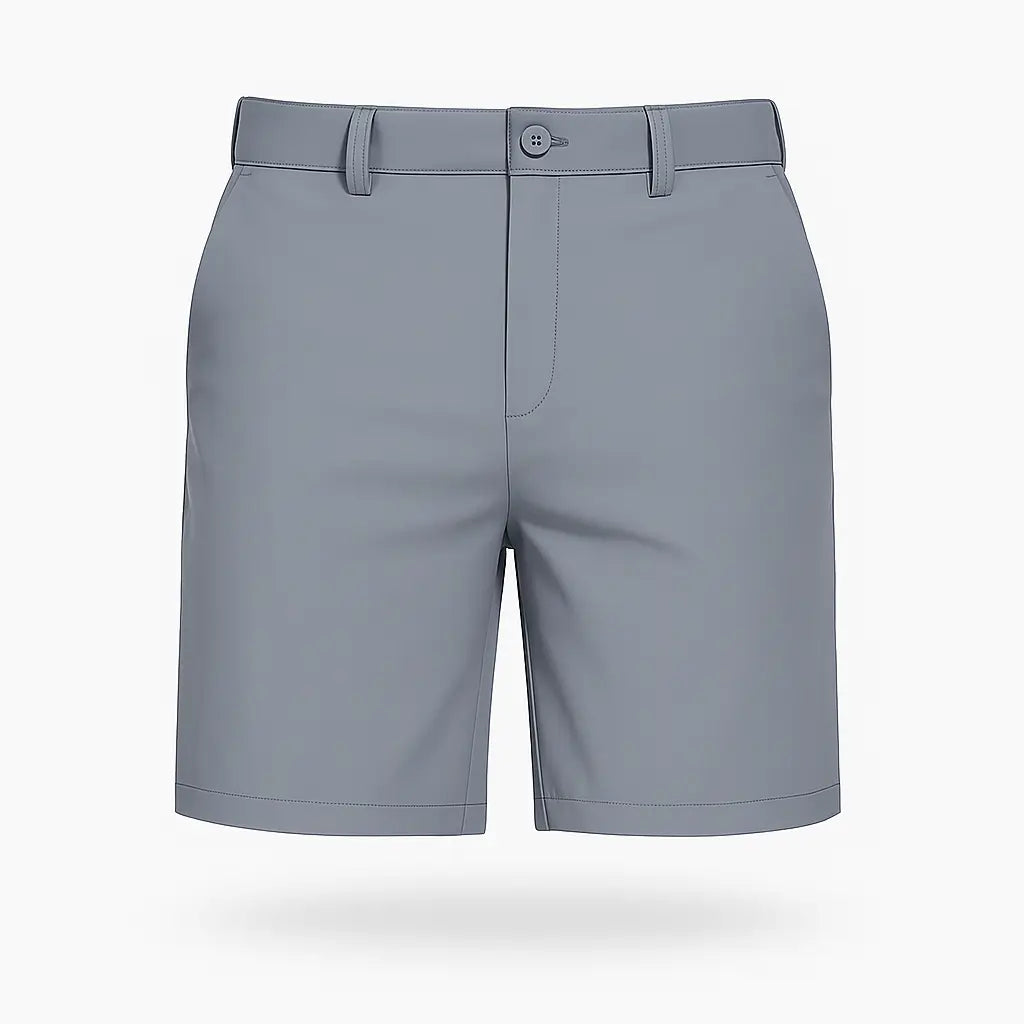 Bermuda social masculina preta casual, tecido leve com elastano e caimento elegante.