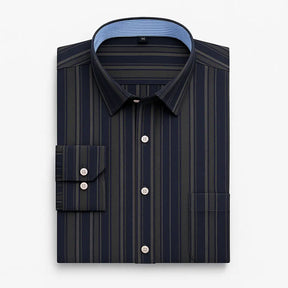 Camisa Listrada Masculina Oxford Verona em algodão premium, manga longa