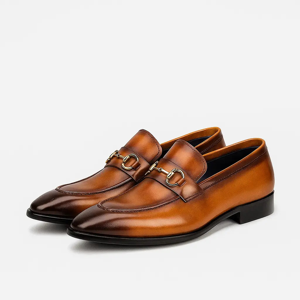 Mocassim Masculino Em Couro Legítimo com Fivela Elegante