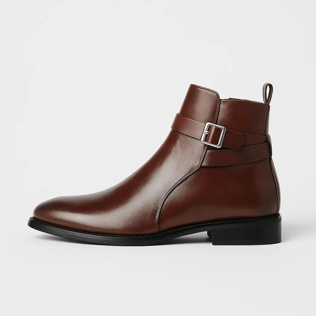 Bota Masculina Chelsea com Zíper e Fivela