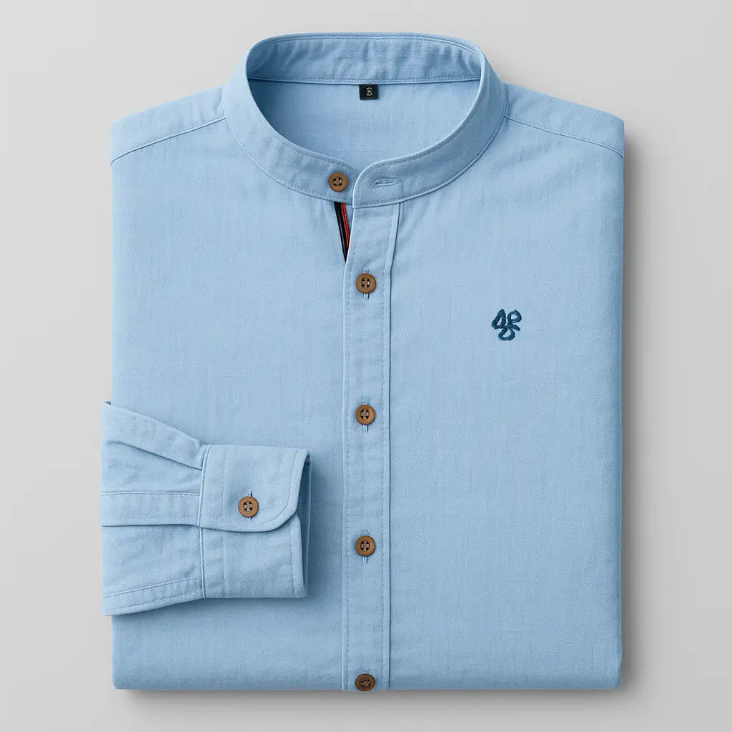 Camisa Masculina Braga 100% Algodão de manga longa e fechamento em 