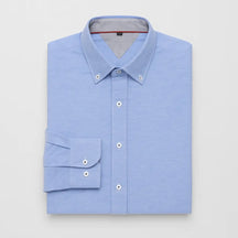 Camisa Masculina Casual oxford manga longa e fechamento com botões