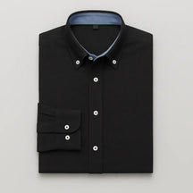 Camisa Masculina Casual oxford manga longa e fechamento com botões