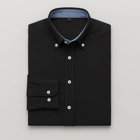 Camisa Masculina Casual oxford manga longa e fechamento com botões