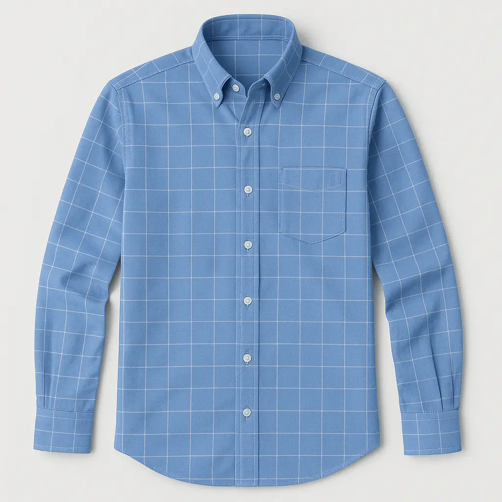 Camisa Masculina Manga Longa Xadrez 100% Algodão