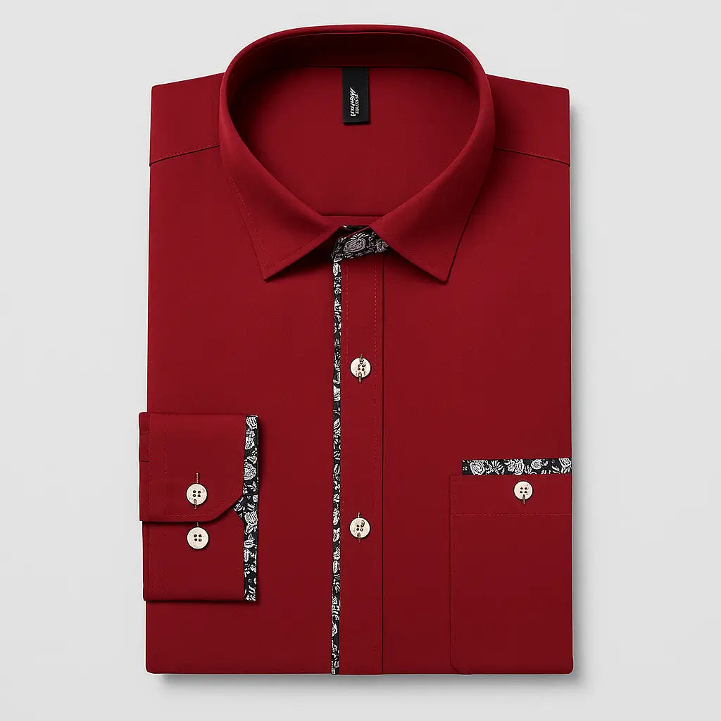 Camisa Masculina Casual manga longa com fechamento em botões 