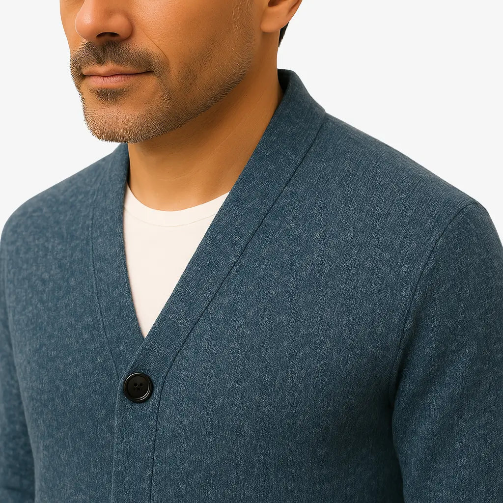 Cardigan Masculino Manga Longa com Botões