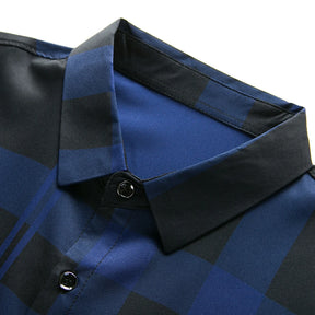 Camisa Social Masculina Xadrez Em Fibra de Bambu