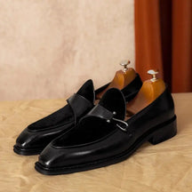 Sapato Masculino Loafer Lusan Em Couro E Camurça