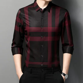 Camisa Social Masculina Xadrez Em Fibra de Bambu