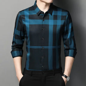 Camisa Social Masculina Xadrez Em Fibra de Bambu