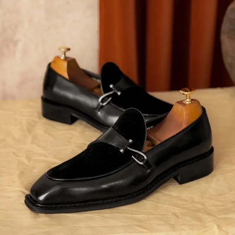 Sapato Masculino Loafer Lusan Em Couro E Camurça