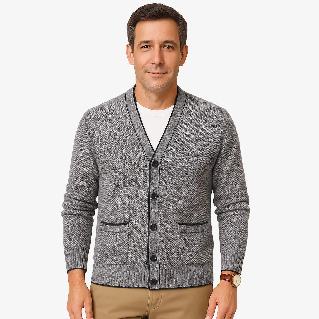 Cardigan Masculino Manga Longa com Botões