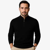 Suéter Masculino Meio Zíper Gola Alta Moderno