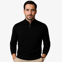 Suéter Masculino Meio Zíper Gola Alta Moderno