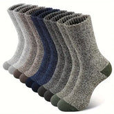 Kit com 5 pares de meias térmicas masculinas grossas estilo merino em cores neutras para inverno e frio intenso.