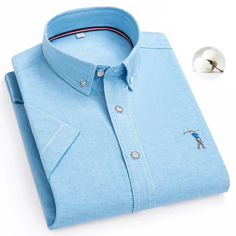 Camisa Masculina de Manga Curta para o Verão