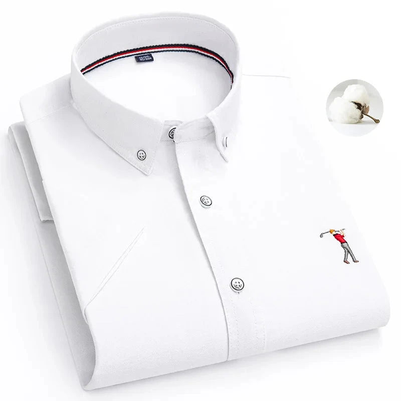 Camisa Masculina de Manga Curta para o Verão