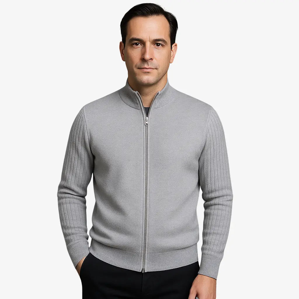 Cardigan Masculino Com Fecho Em Ziper