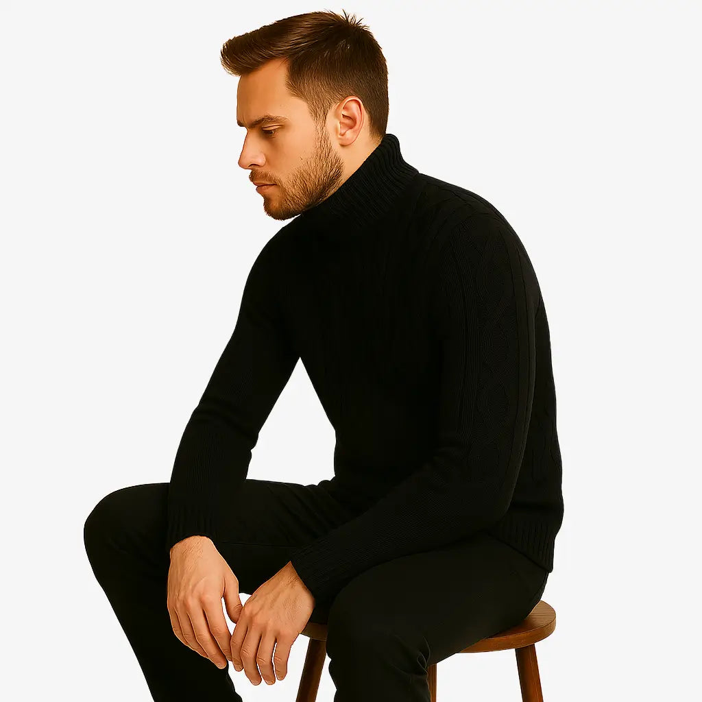 Cardigan masculino com zíper em lã texturizada. Estilo moderno e elegante para o inverno. Conforto térmico e caimento impecável.