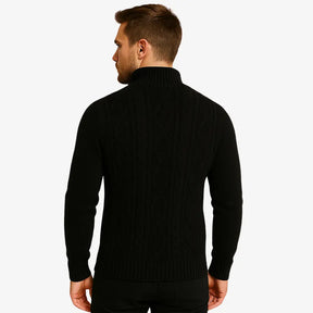 Cardigan masculino com zíper em lã texturizada. Estilo moderno e elegante para o inverno. Conforto térmico e caimento impecável.