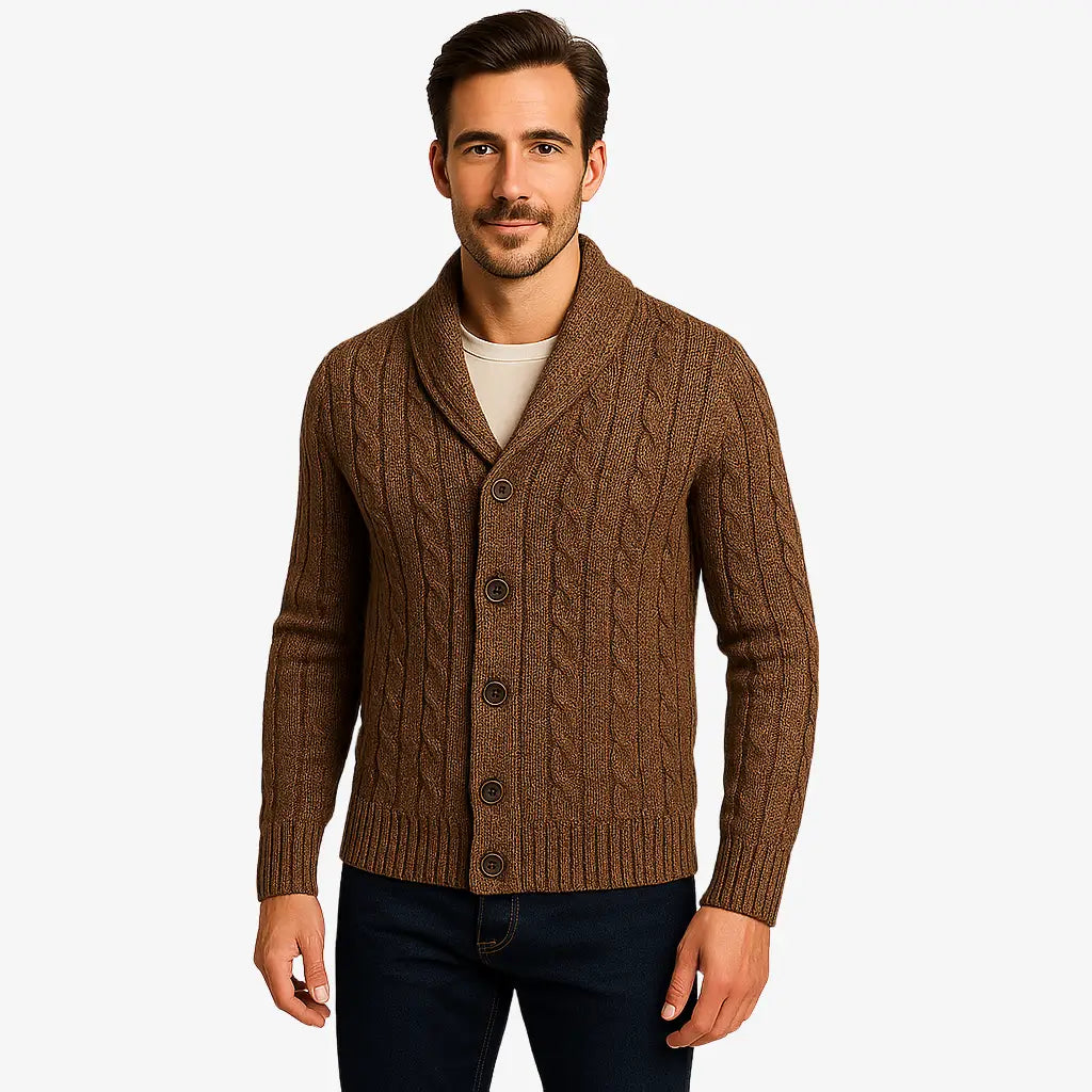 Cardigan Masculino Feito Em Algodão Pima