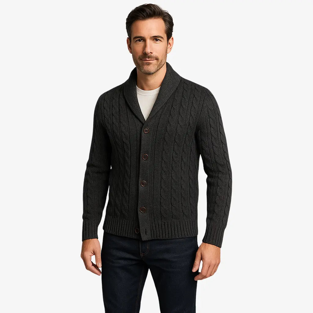 Cardigan Masculino Feito Em Algodão Pima