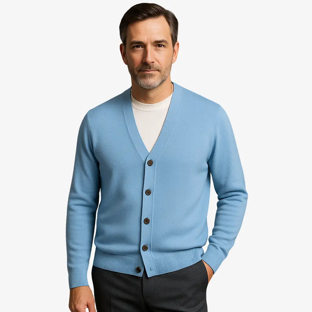 Cardigan Masculino Feito Em lã Merino 