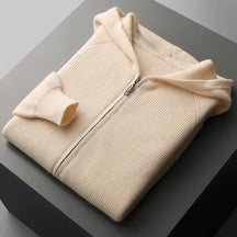 Cardigan Masculino com Capuz em Lã Merino 