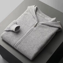 Cardigan Masculino com Capuz em Lã Merino 