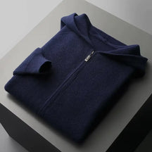 Cardigan Masculino com Capuz em Lã Merino 
