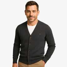 Cardigan Masculino de Tricô em Lã e Algodão