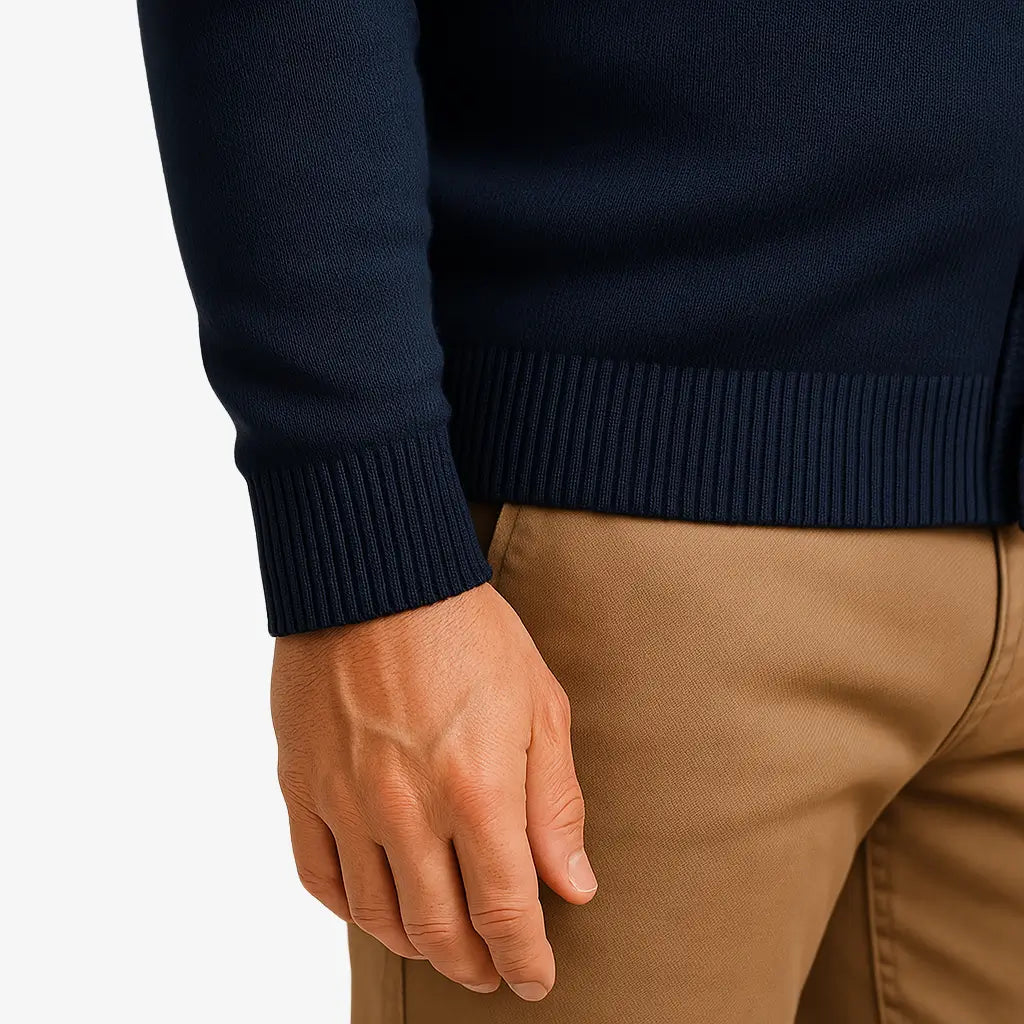 Cardigan Masculino de Tricô em Lã e Algodão