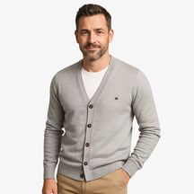 Cardigan Masculino de Tricô em Lã e Algodão