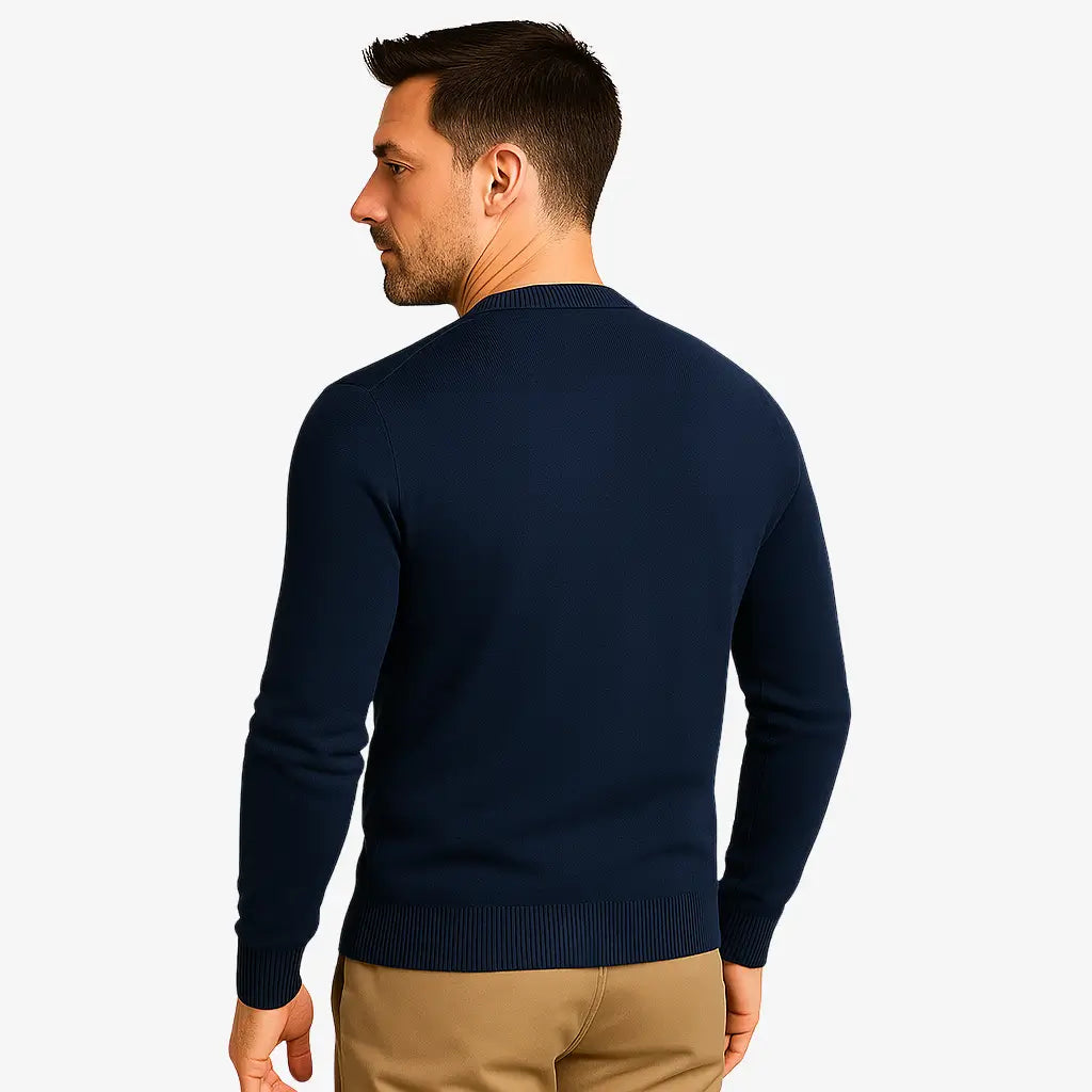 Cardigan Masculino de Tricô em Lã e Algodão