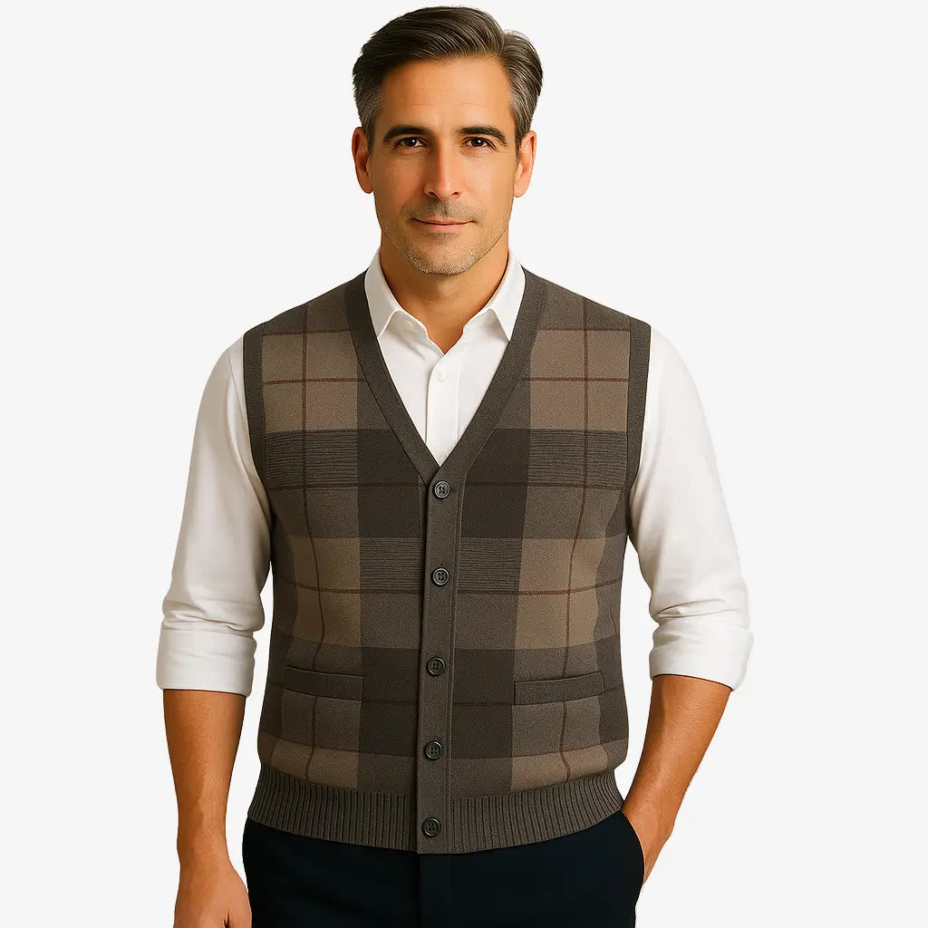 Colete Masculino Casual Com Botões