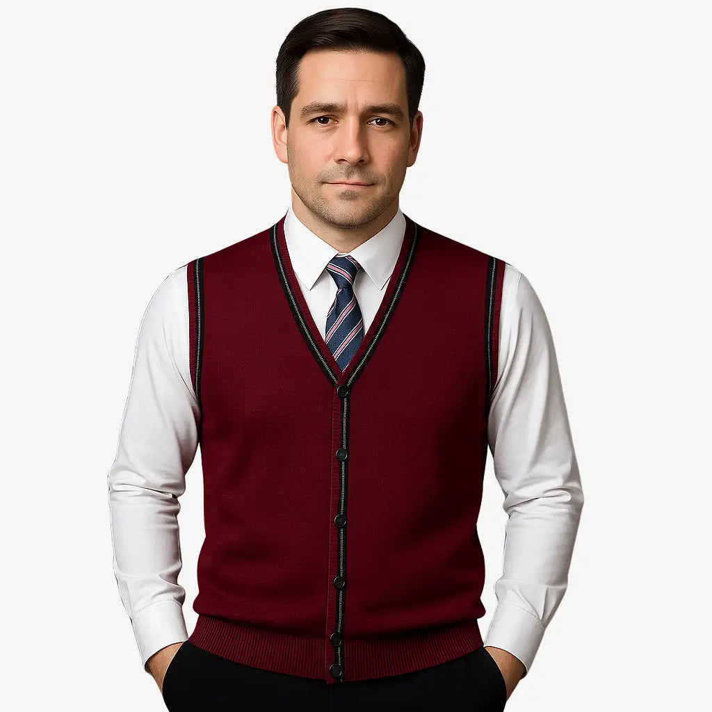 Colete Masculino Social Tricot Com Botões 
