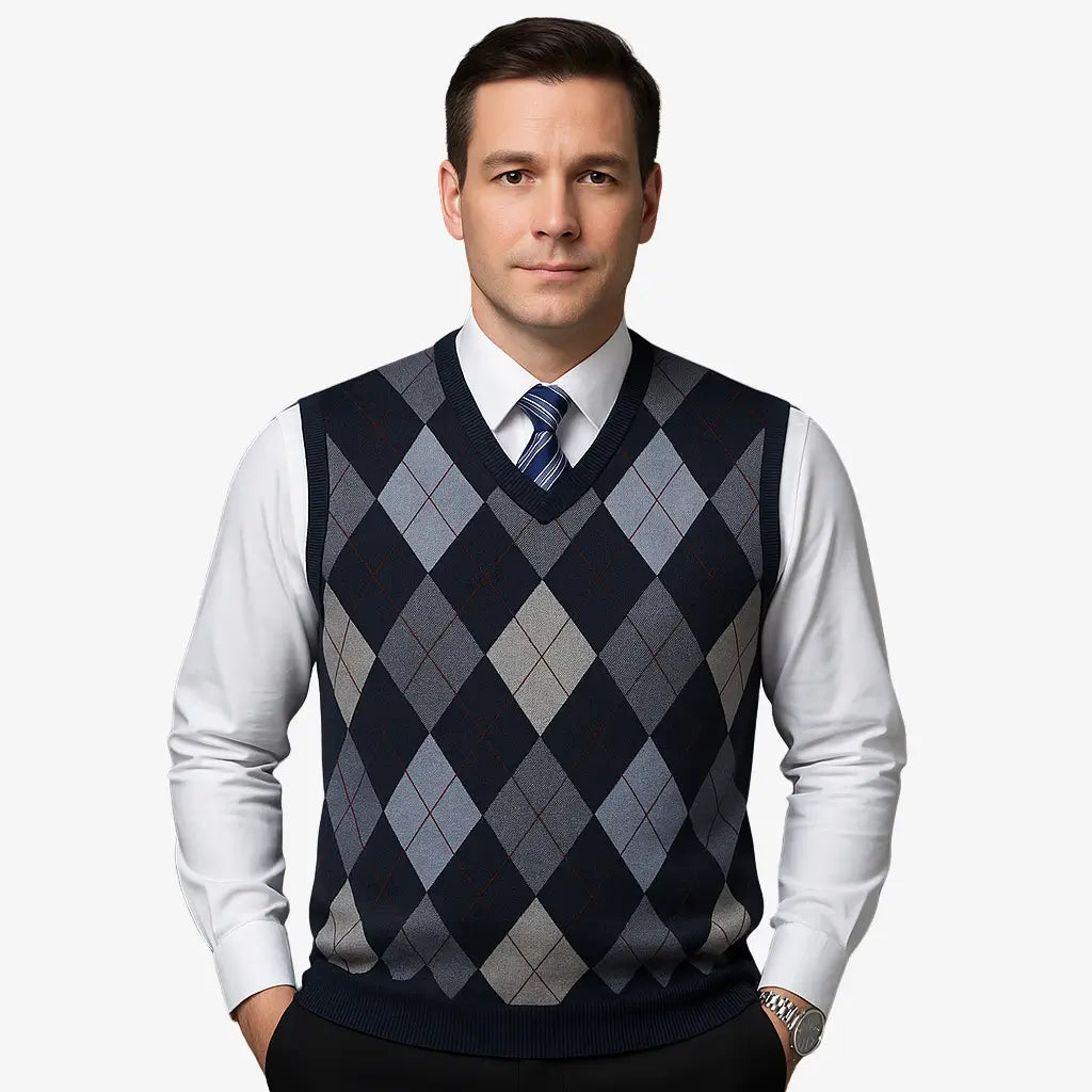 Colete Masculino Tricô Social Losango