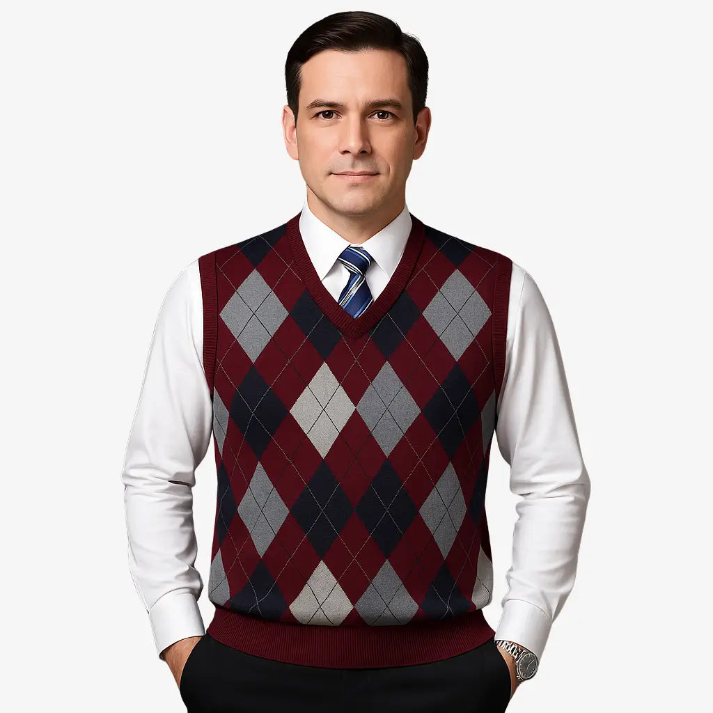 Colete Masculino Tricô Social Losango