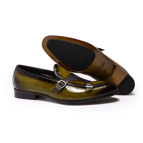 Sapato Masculino Loafer Mônaco Em Couro Envernizado Monk Strap