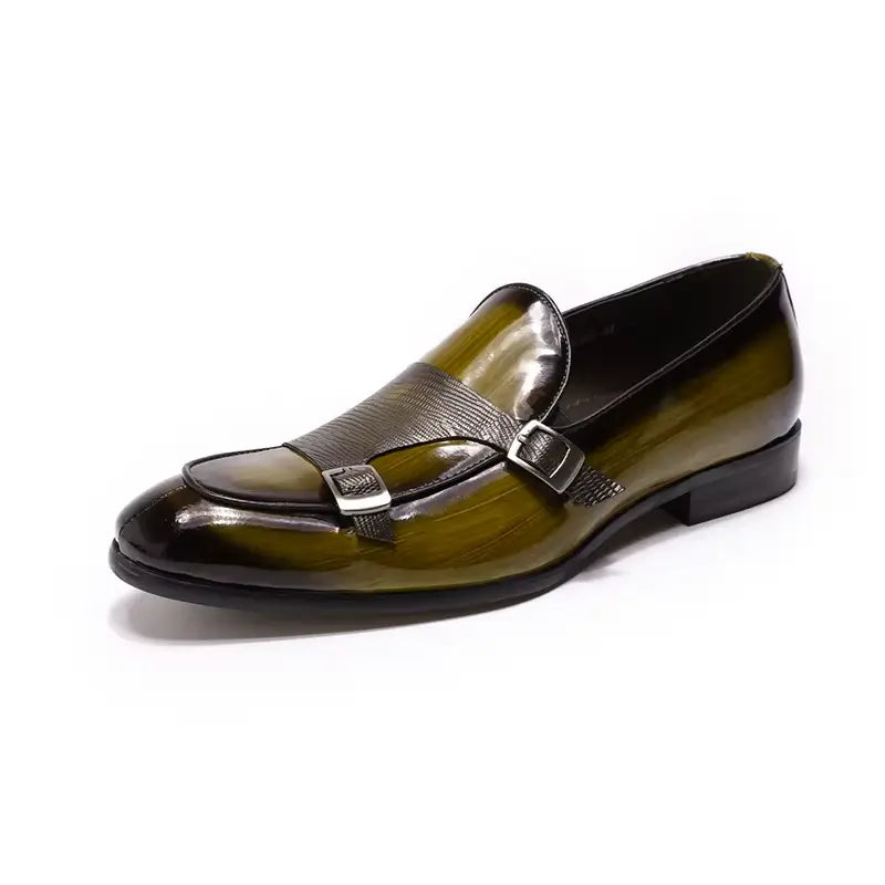 Sapato Masculino Loafer Mônaco Em Couro Envernizado Monk Strap