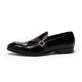 Sapato Masculino Loafer Mônaco Em Couro Envernizado Monk Strap